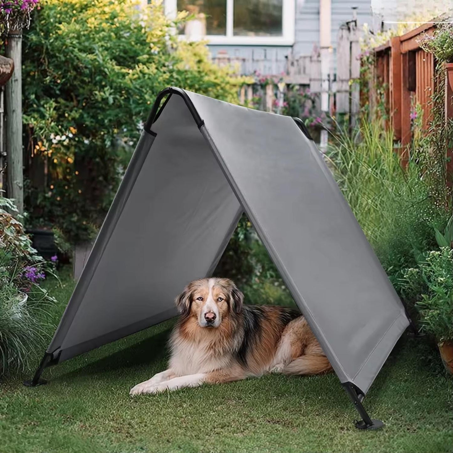 Outdoor Dog Sunshade Tent – Portable Waterproof Pet Canopy Shelter | Removable Triangular Shade for All Pets