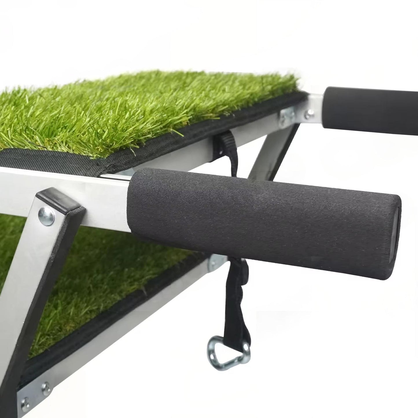 Adjustable Pet Dog Ladder Ramp for Large Dogs | Artificial Turf, Non-Slip Steps, Portable, and Foldable for Cars, SUVs, and Trucks