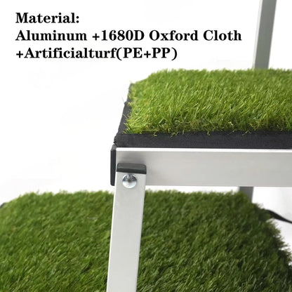 Adjustable Pet Dog Ladder Ramp for Large Dogs | Artificial Turf, Non-Slip Steps, Portable, and Foldable for Cars, SUVs, and Trucks
