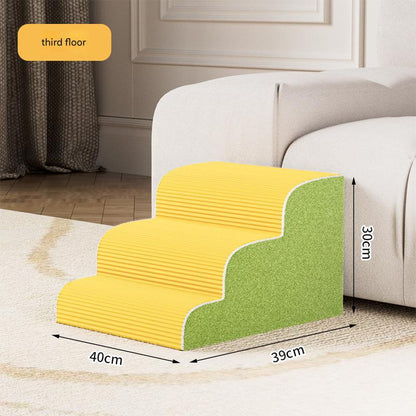 Pet Stairs for Small Dogs & Cats | Anti-Slip Washable Pet Ramp | 3/4/5 Steps Bed & Sofa Ladder