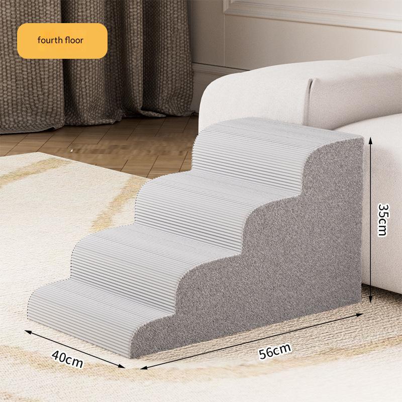 Pet Stairs for Small Dogs & Cats | Anti-Slip Washable Pet Ramp | 3/4/5 Steps Bed & Sofa Ladder