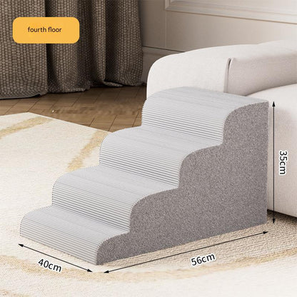 Pet Stairs for Small Dogs & Cats | Anti-Slip Washable Pet Ramp | 3/4/5 Steps Bed & Sofa Ladder