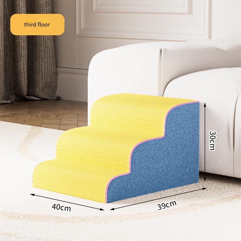 Pet Stairs for Small Dogs & Cats | Anti-Slip Washable Pet Ramp | 3/4/5 Steps Bed & Sofa Ladder