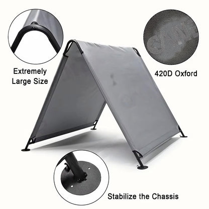 Outdoor Dog Sunshade Tent – Portable Waterproof Pet Canopy Shelter | Removable Triangular Shade for All Pets