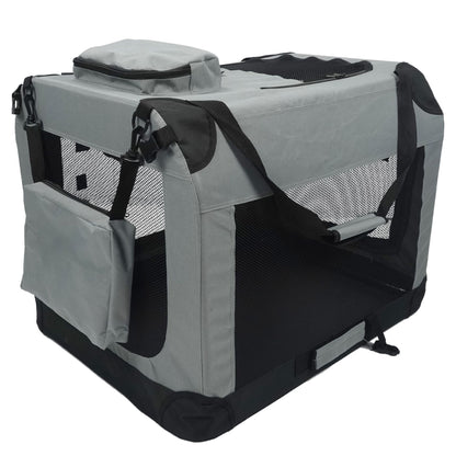 Breathable Foldable Pet Travel Carrier | Large Portable Dog & Cat Crate for Outdoor Trips & Car Use