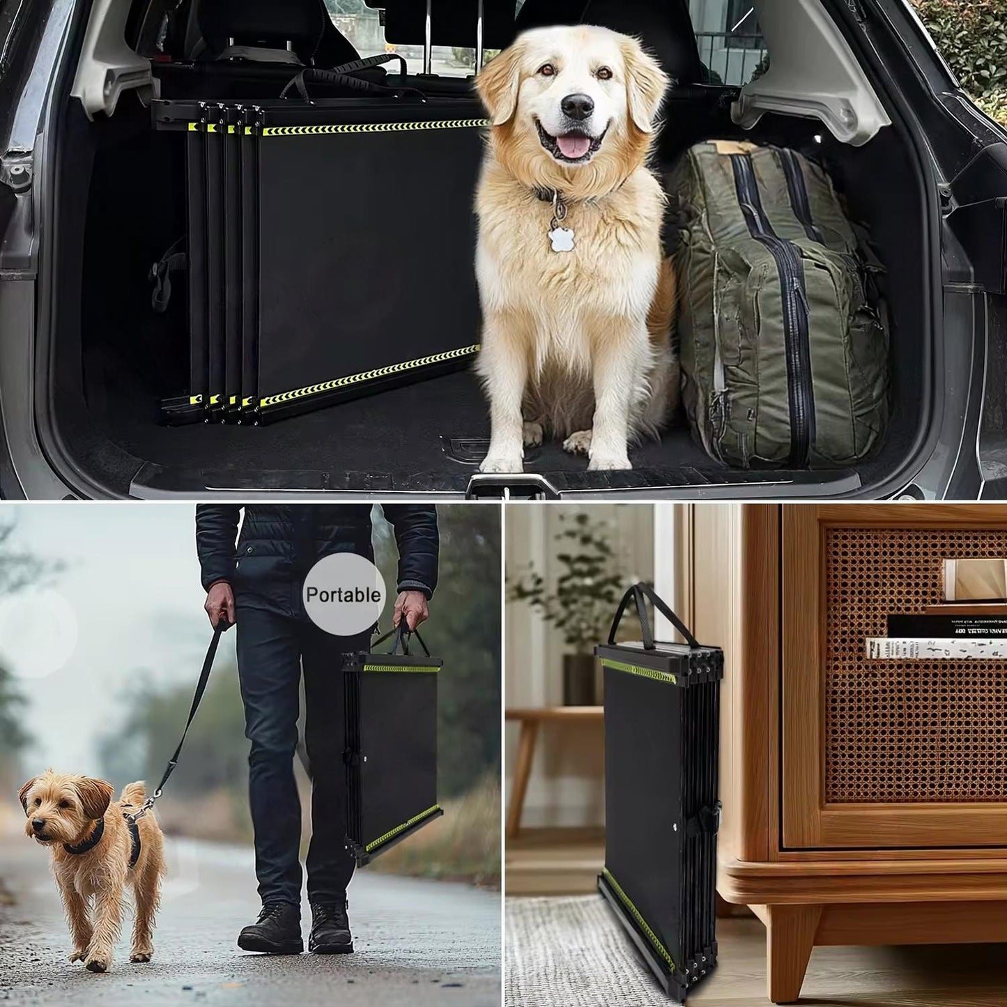Heavy-Duty Telescopic Dog Car Ramp | Foldable Aluminum Pet Ladder for Cars, SUVs & Trucks | Non-Slip & Portable Design (Up to 70kg)