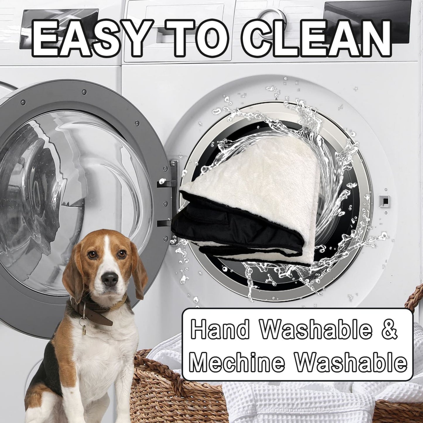 Winter Cozy Elevated Dog Bed | Portable & Foldable Plush Pet Bed | Removable & Washable for Small & Medium Dogs