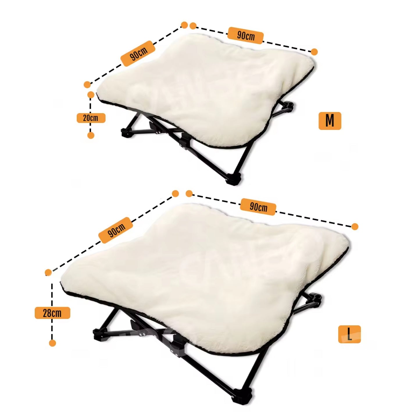 Winter Cozy Elevated Dog Bed | Portable & Foldable Plush Pet Bed | Removable & Washable for Small & Medium Dogs