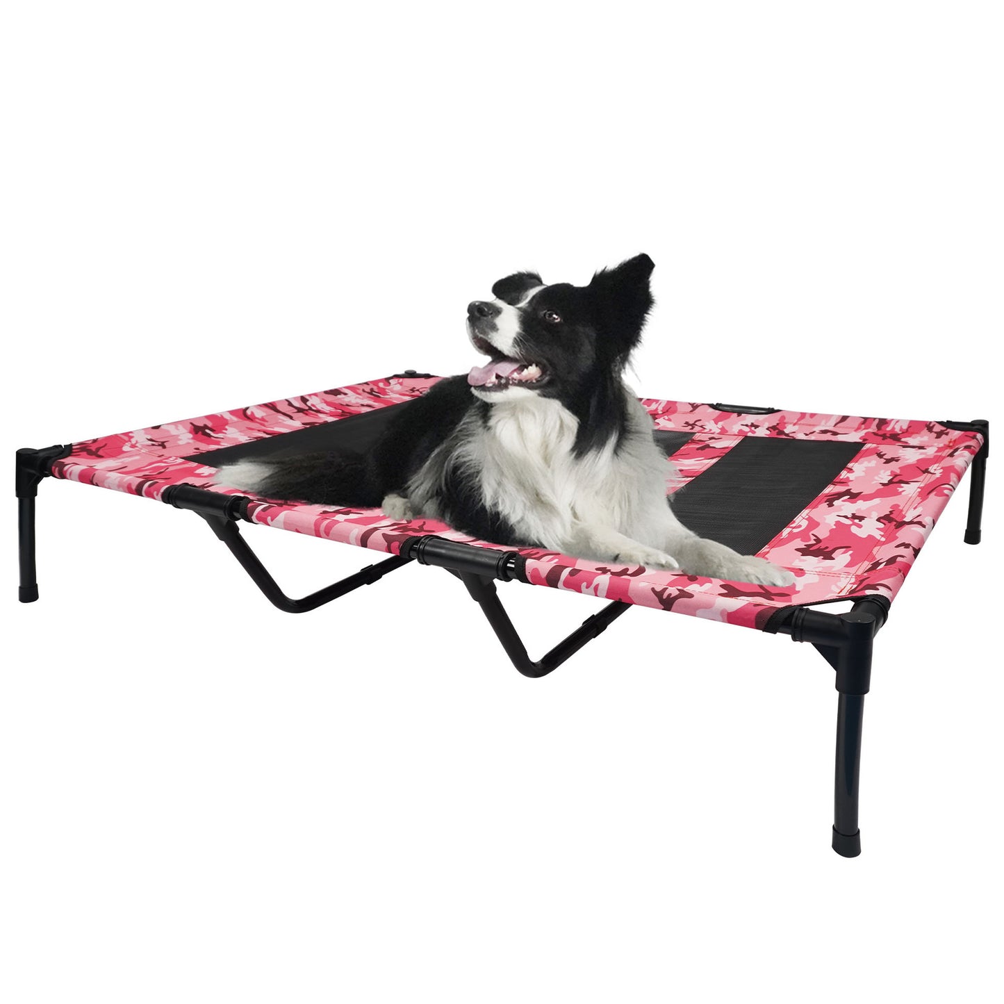 Camouflage Outdoor Elevated Dog Bed – Portable Breathable Pet Cot for Medium & Large Dogs