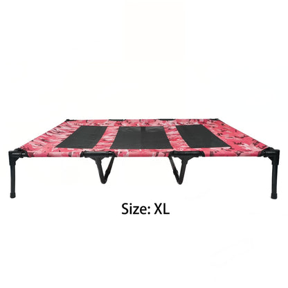 Camouflage Outdoor Elevated Dog Bed – Portable Breathable Pet Cot for Medium & Large Dogs