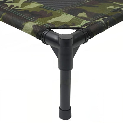 Camouflage Outdoor Elevated Dog Bed – Portable Breathable Pet Cot for Medium & Large Dogs