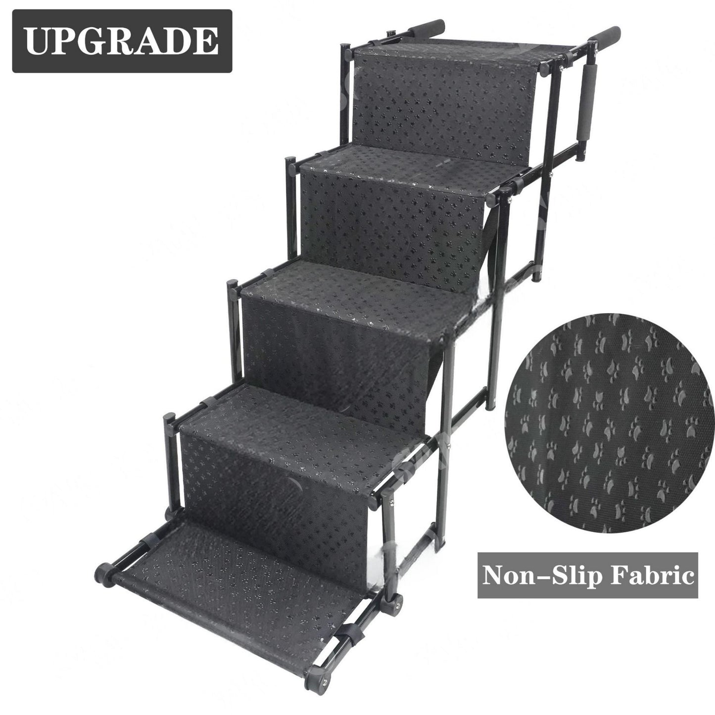 Portable & Foldable Dog Stairs for Cars | Non-Slip Aluminum Pet Ramp | Heavy Duty SUV & Truck Pet Ladder