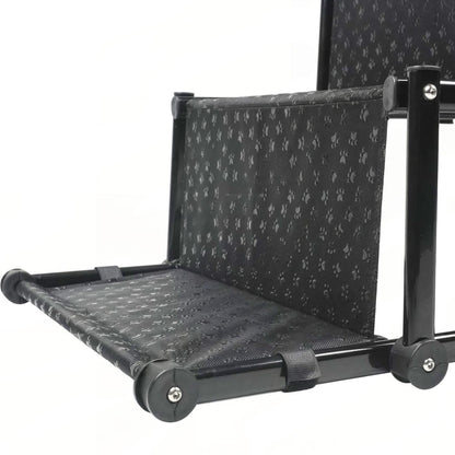 Portable & Foldable Dog Stairs for Cars | Non-Slip Aluminum Pet Ramp | Heavy Duty SUV & Truck Pet Ladder