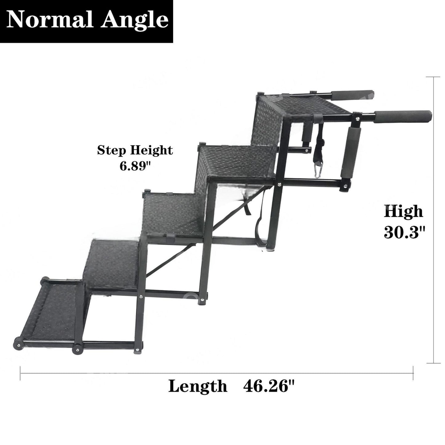 Portable & Foldable Dog Stairs for Cars | Non-Slip Aluminum Pet Ramp | Heavy Duty SUV & Truck Pet Ladder