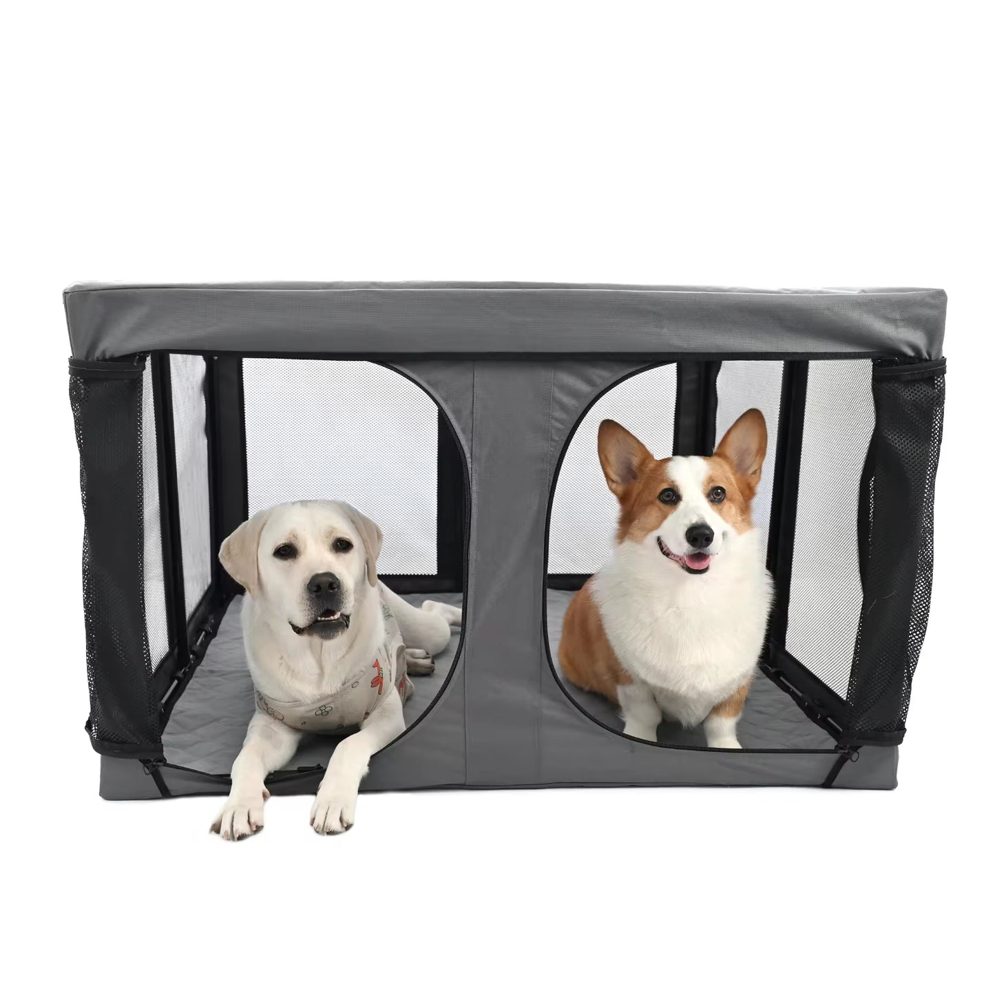 Portable Foldable Pet Playpen | Oxford Cloth Cat & Dog Crate | Large Breathable Pet House for Indoor, Outdoor & Travel