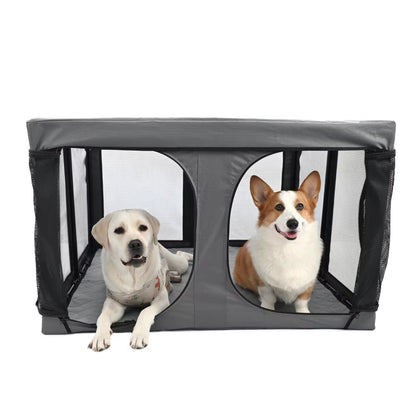 Portable Foldable Pet Playpen | Oxford Cloth Cat & Dog Crate | Large Breathable Pet House for Indoor, Outdoor & Travel