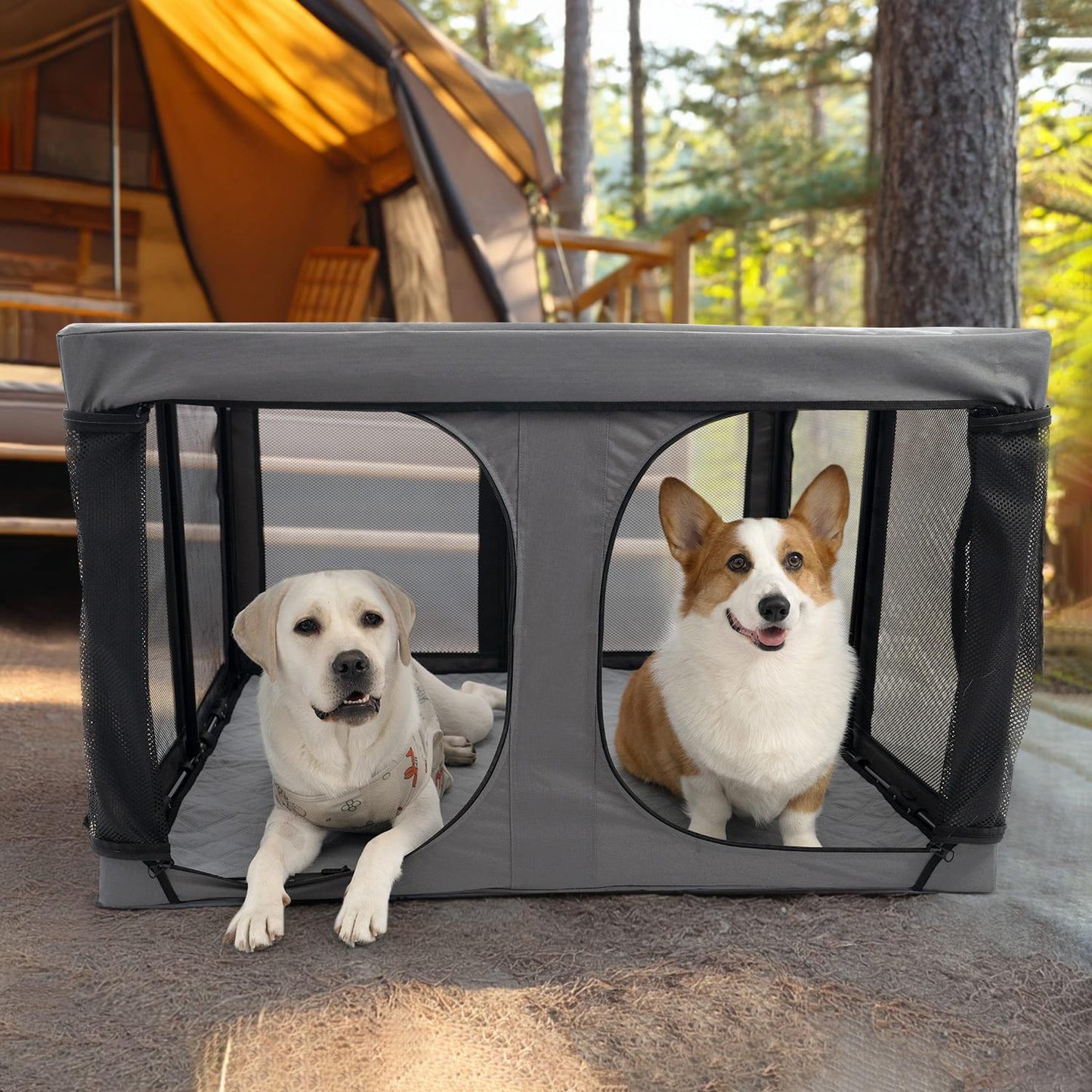 Portable Foldable Pet Playpen | Oxford Cloth Cat & Dog Crate | Large Breathable Pet House for Indoor, Outdoor & Travel