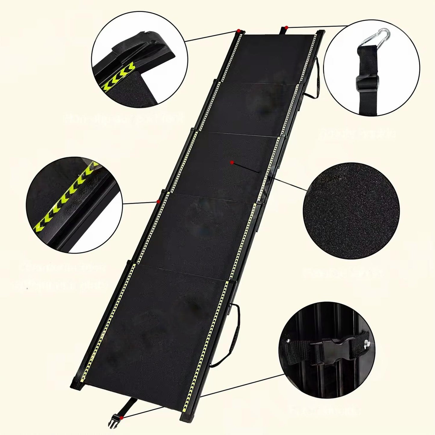 Heavy-Duty Telescopic Dog Car Ramp | Foldable Aluminum Pet Ladder for Cars, SUVs & Trucks | Non-Slip & Portable Design (Up to 70kg)