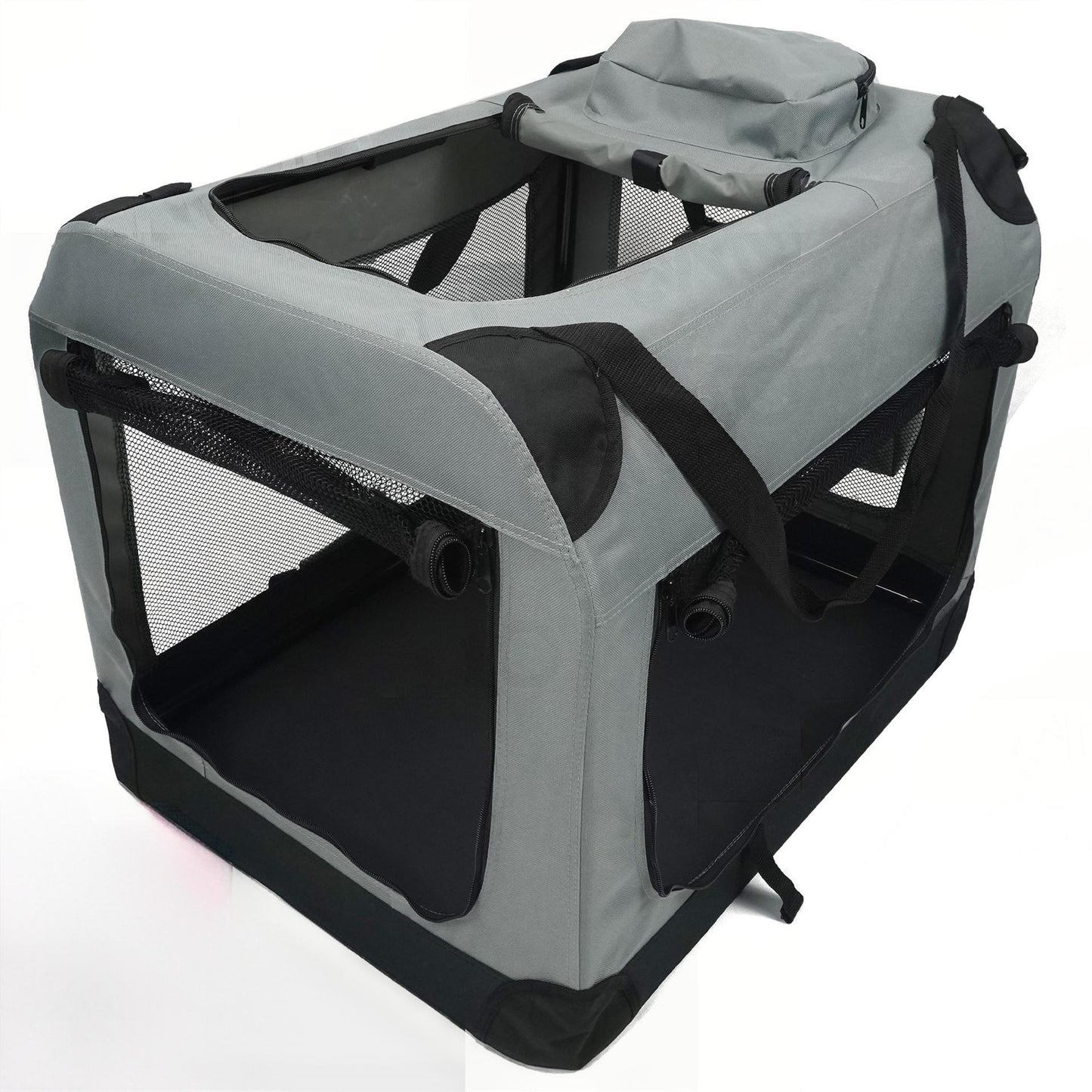 Breathable Foldable Pet Travel Carrier | Large Portable Dog & Cat Crate for Outdoor Trips & Car Use