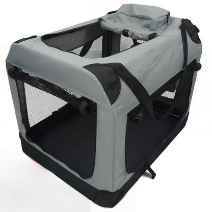 Breathable Foldable Pet Travel Carrier | Large Portable Dog & Cat Crate for Outdoor Trips & Car Use