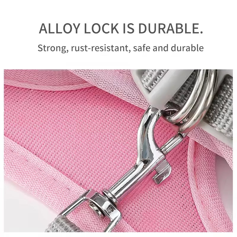 Adjustable Vest Dog Harness with Leash – Escape-Proof & Comfortable for Small Dogs & Cats