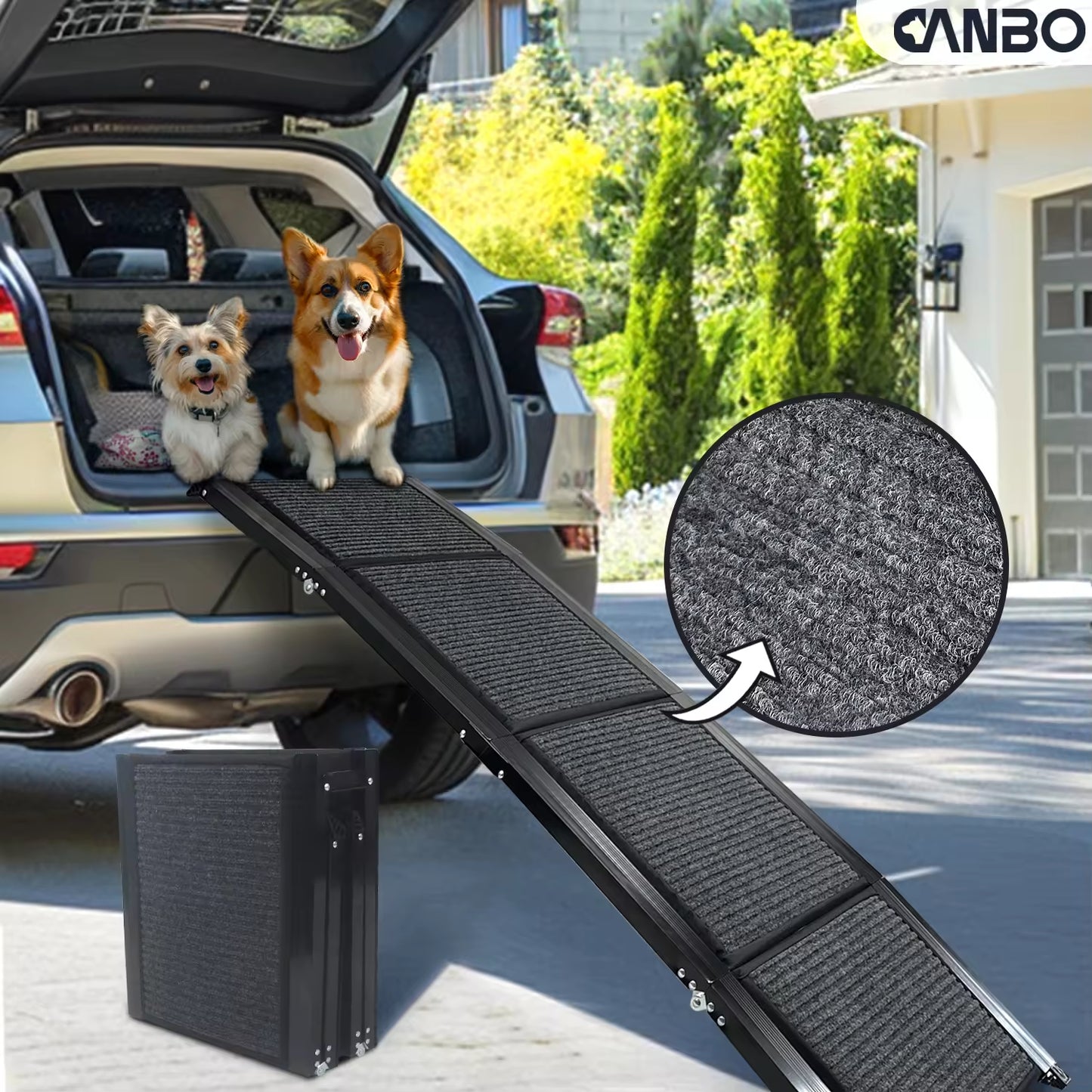 Foldable Felt Dog Car Ramp | Portable Non-Slip Pet Ladder for SUVs, Trucks & Indoor Use