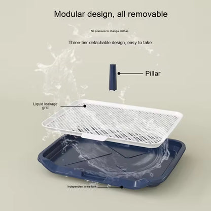 Washable Dog Toilet Tray | Large Pet Training Pad with Removable Grid & Urine Drawer – Indoor Puppy Potty for Small & Large Dogs