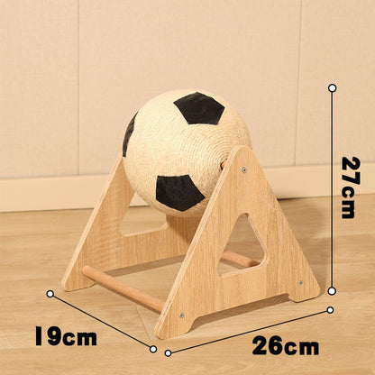 Triangle Cat Scratcher Ball Tower | Sisal Rope Cat Climbing Toy | Durable Cat Scratching Post with Rotating Ball | Interactive Cat Furniture