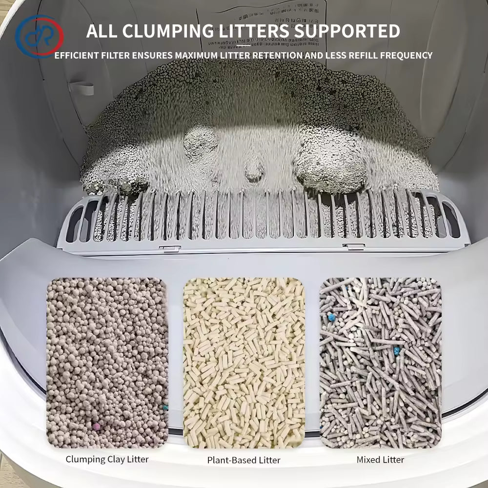 APP Smart Automatic Cat Litter Box | Large Semi-Enclosed Drawer Design | Odor Control &amp; Self-Cleaning Cat Toilet