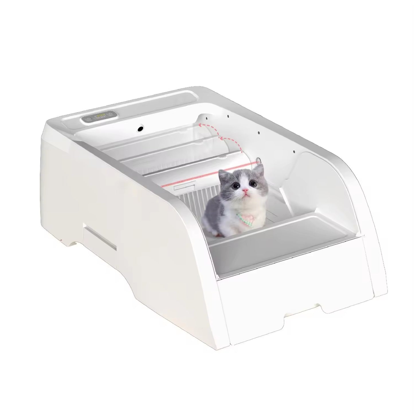 APP Smart Automatic Cat Litter Box | Large Semi-Enclosed Drawer-Style Self-Cleaning Litter Box with APP Control, UV Sterilization &amp; Odor Removal