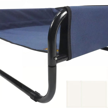 Sofa-Style Elevated Dog Bed | All-Season Oxford Fabric Pet Cot | Raised Camping Dog Lounger for Medium & Large Dogs