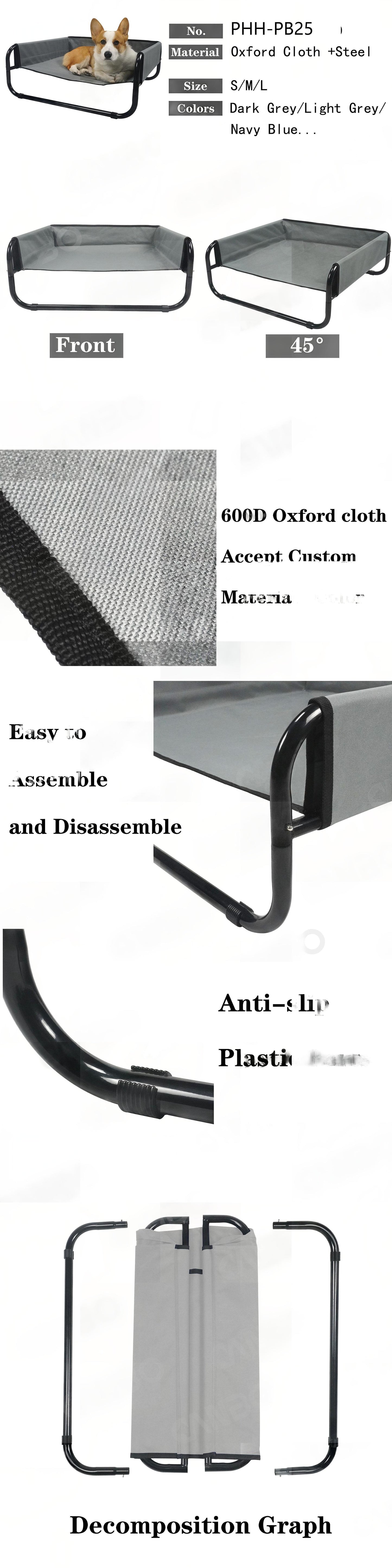 Sofa-Style Elevated Dog Bed | All-Season Oxford Fabric Pet Cot | Raised Camping Dog Lounger for Medium & Large Dogs