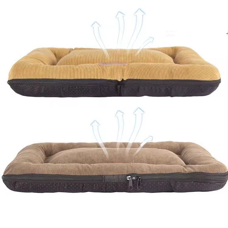 Corduroy Pet Bed Mat – Washable, Breathable & Warm Dog Cushion | All-Season Cozy Pet Bed for Small to XXL Dogs