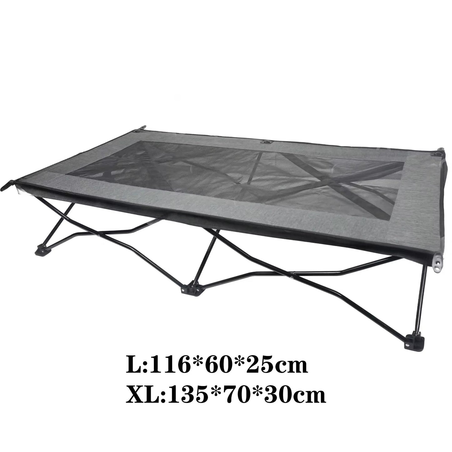 Outdoor Foldable Elevated Dog Bed with Sunshade Tent – Double-Layer Breathable Raised Pet Cot | Portable, Waterproof & Anti-Tear Dog Camping Bed for Medium & Large Dogs