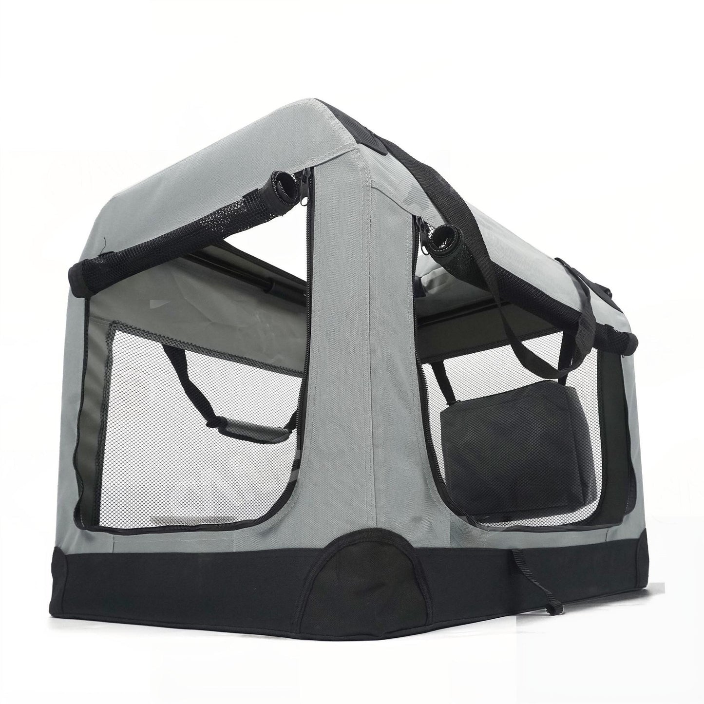 Breathable Foldable Pet Travel Carrier | Large Portable Dog & Cat Crate for Outdoor Trips & Car Use