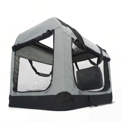 Breathable Foldable Pet Travel Carrier | Large Portable Dog & Cat Crate for Outdoor Trips & Car Use