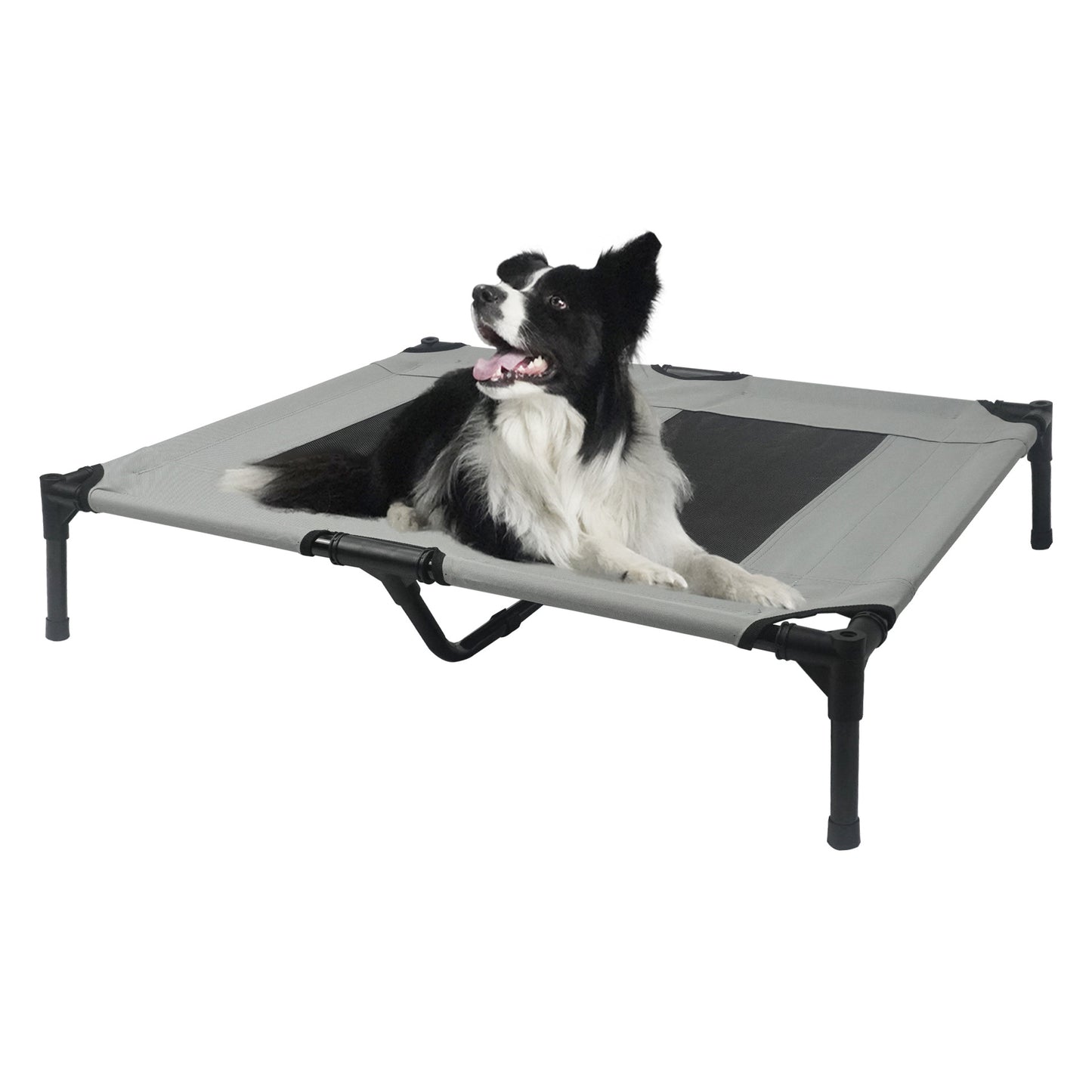 Summer Outdoor Elevated Dog Bed | Breathable Metal Frame Pet Cot | Detachable Cooling Raised Dog Bed for Medium & Large Dogs