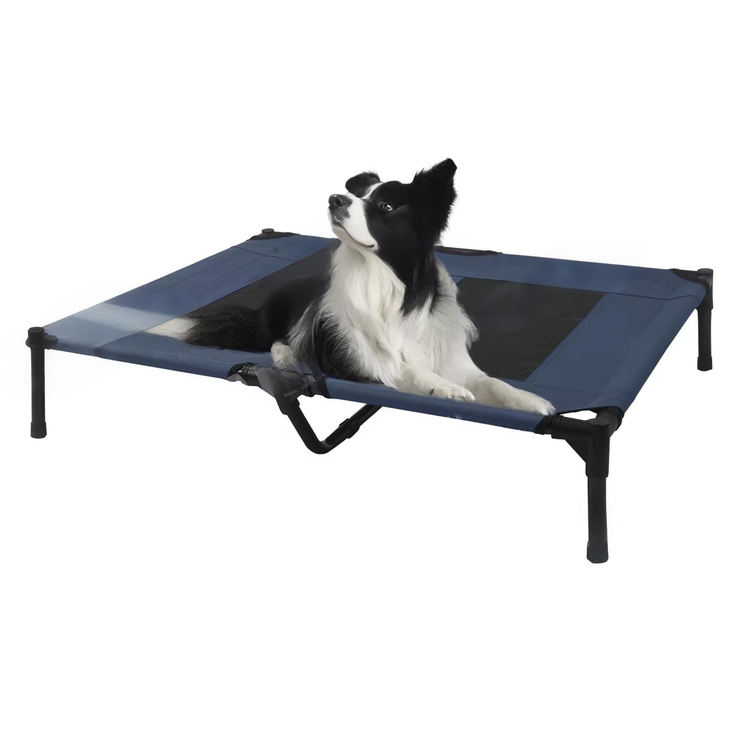 Summer Outdoor Elevated Dog Bed | Breathable Metal Frame Pet Cot | Detachable Cooling Raised Dog Bed for Medium & Large Dogs
