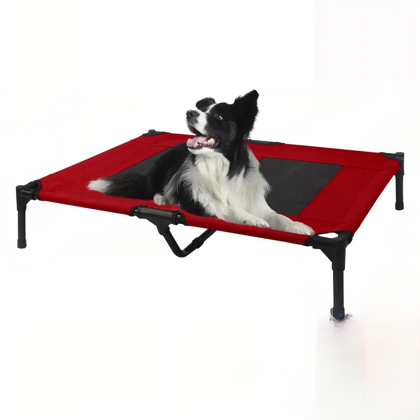 Summer Outdoor Elevated Dog Bed | Breathable Metal Frame Pet Cot | Detachable Cooling Raised Dog Bed for Medium & Large Dogs