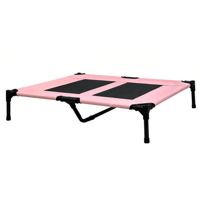Summer Outdoor Elevated Dog Bed | Breathable Metal Frame Pet Cot | Detachable Cooling Raised Dog Bed for Medium & Large Dogs