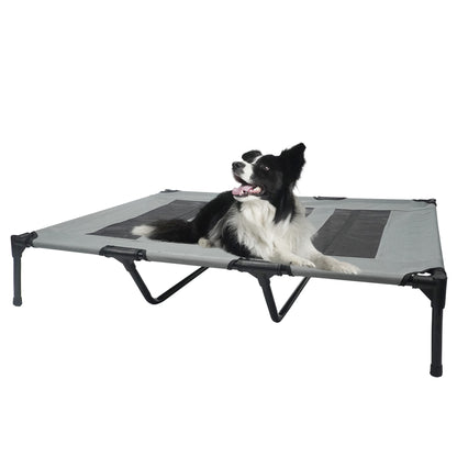 Summer Outdoor Elevated Dog Bed | Breathable Metal Frame Pet Cot | Detachable Cooling Raised Dog Bed for Medium & Large Dogs