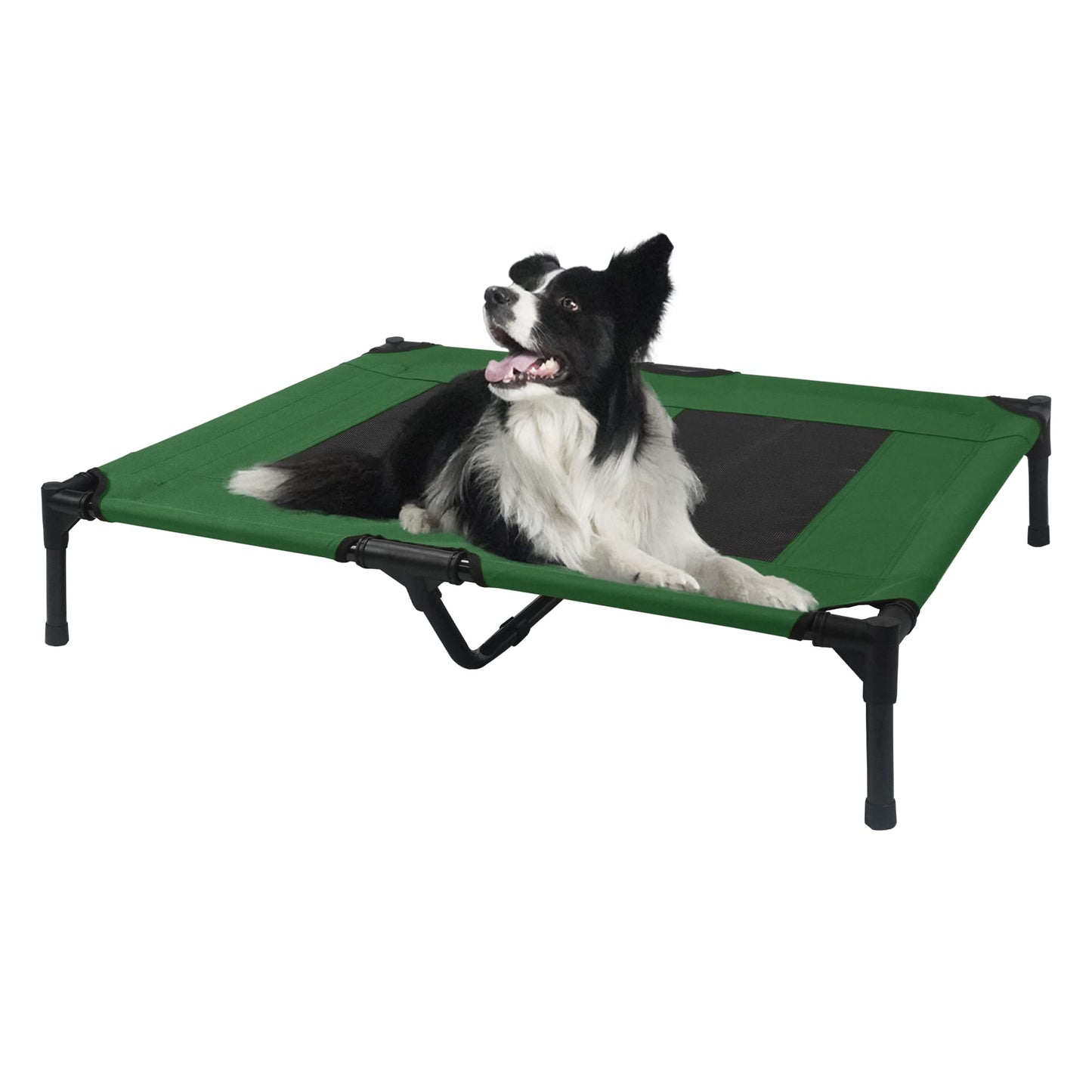 Summer Outdoor Elevated Dog Bed | Breathable Metal Frame Pet Cot | Detachable Cooling Raised Dog Bed for Medium & Large Dogs