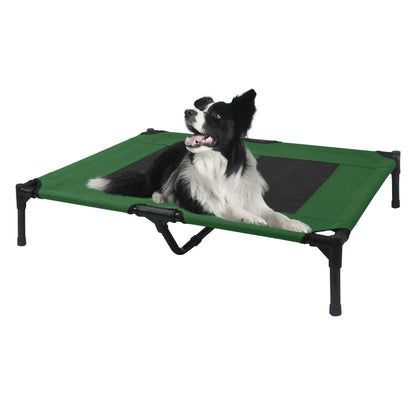 Summer Outdoor Elevated Dog Bed | Breathable Metal Frame Pet Cot | Detachable Cooling Raised Dog Bed for Medium & Large Dogs