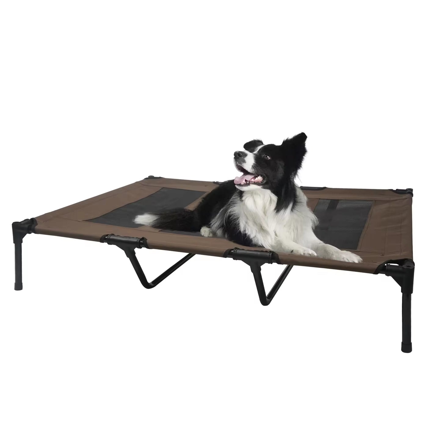 Summer Outdoor Elevated Dog Bed | Breathable Metal Frame Pet Cot | Detachable Cooling Raised Dog Bed for Medium & Large Dogs