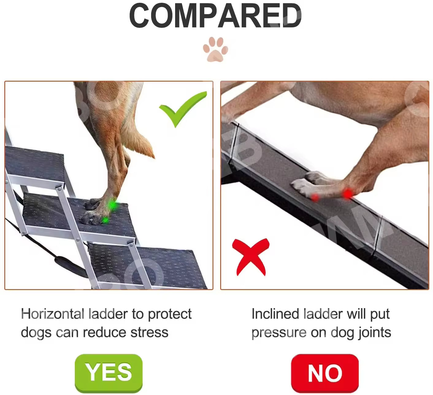 Portable Aluminum Folding Dog Ladder & Pet Stairs for Cars, SUVs, Trucks & Home | Heavy-Duty, Non-Slip, Travel-Friendly Ramp for Large Dogs