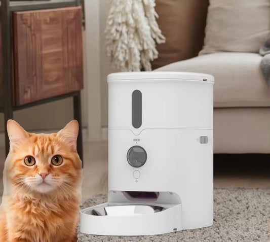 Smart Automatic Pet Feeder with Camera | WiFi APP Control, HD Video, Night Vision | Timed & Portion Feeding for Cats & Dogs | 3L Capacity