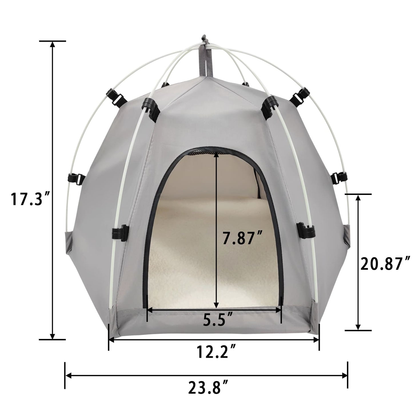 Cozy Winter Cat Tent Bed | Oxford Fabric Semi-Enclosed Indoor Pet House with Removable Cushion | Warm & Durable Pet Shelter for Cats & Small Dogs