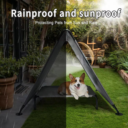 Outdoor Dog Sunshade Tent – Portable Waterproof Pet Canopy Shelter | Removable Triangular Shade for All Pets