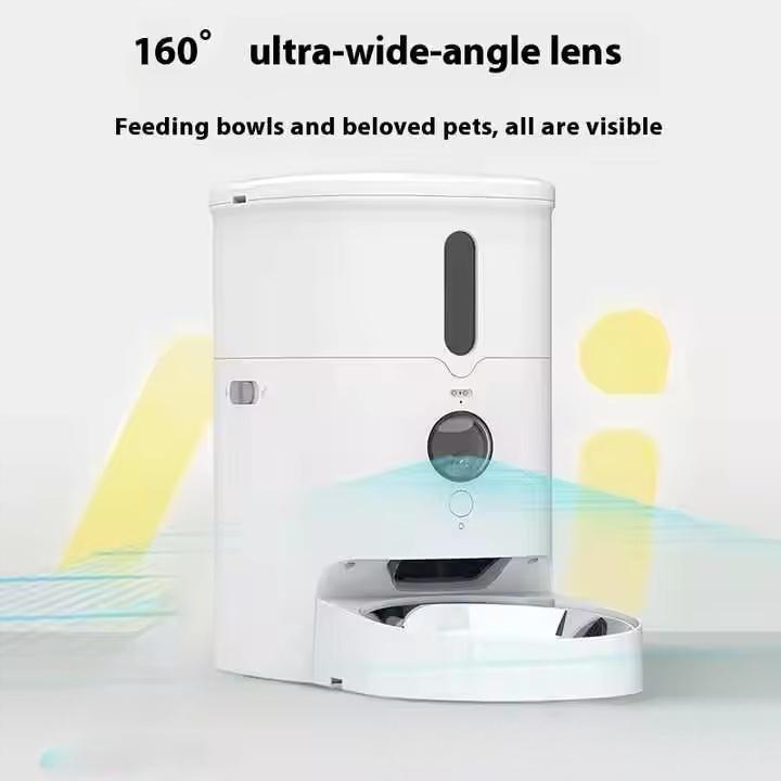 Smart Automatic Pet Feeder with Camera | WiFi APP Control, HD Video, Night Vision | Timed & Portion Feeding for Cats & Dogs | 3L Capacity
