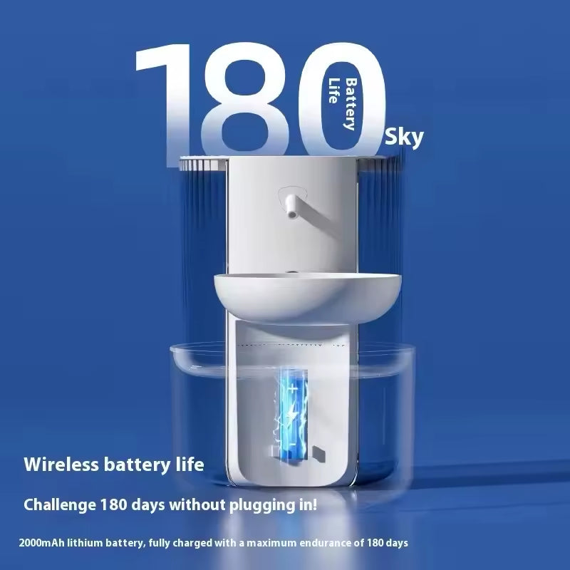 Smart Pet Water Dispenser with Clean & Dirty Water Separation | Automatic Pet Water Fountain with Wireless Charging | 3L Capacity for Cats & Dogs